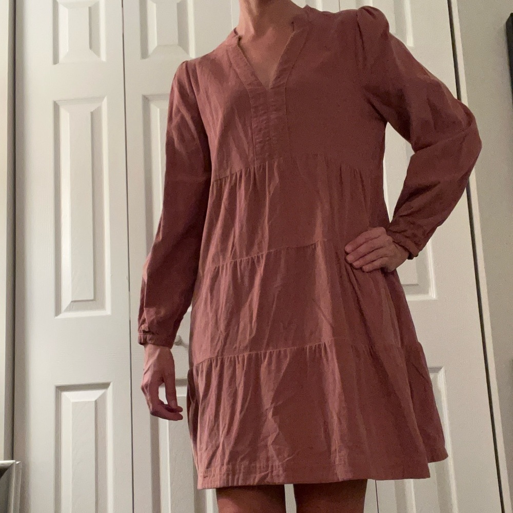Courdory Pink Long-Sleeve Dress